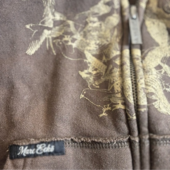 MARC ECKO Cut & Sew Zip Up Thick Hoodie Men’s Size XXL Skull W/ Birds Sweatshirt - Picture 8 of 10